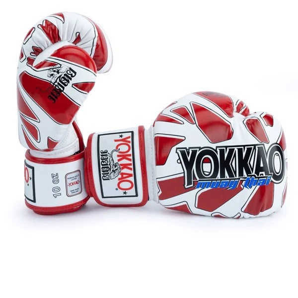 Yokkao - Limited Edition - Broken Boxhandschuhe - Echt Leder - Weiß/Rot