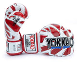 Yokkao - Limited Edition - Broken Boxhandschuhe - Echt Leder - Weiß/Rot