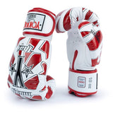 Yokkao - Limited Edition - Broken Boxhandschuhe - Echt Leder - Weiß/Rot
