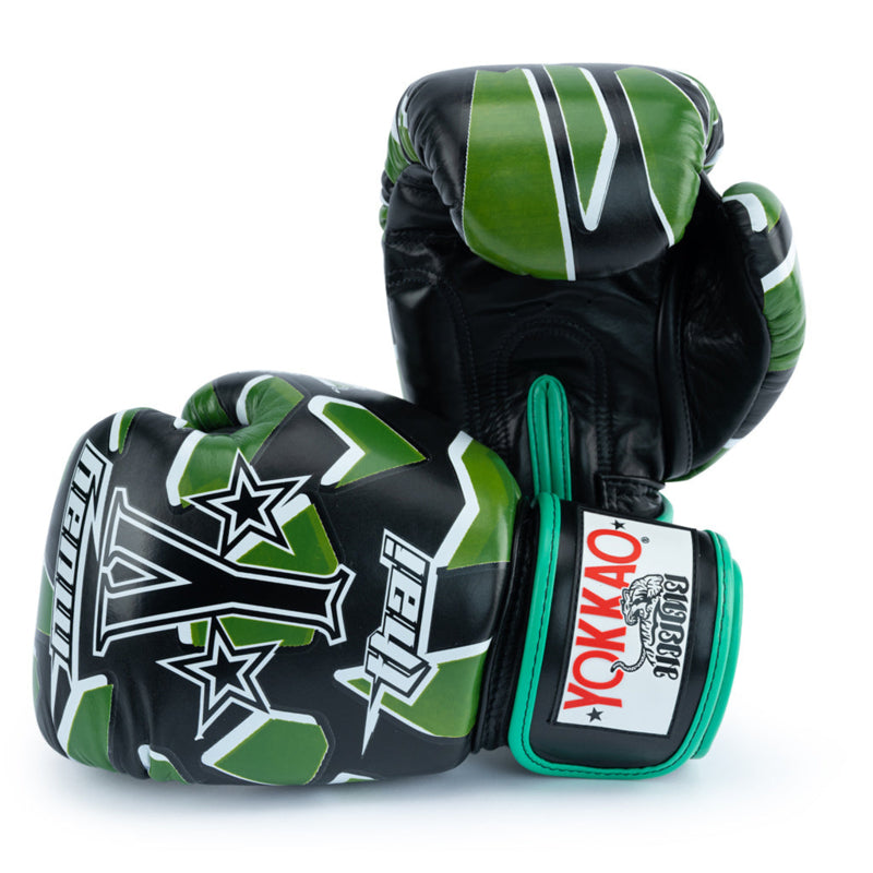 Yokkao - Limited Edition - Broken Boxhandschuhe - Echt Leder - Schwarz / Grün