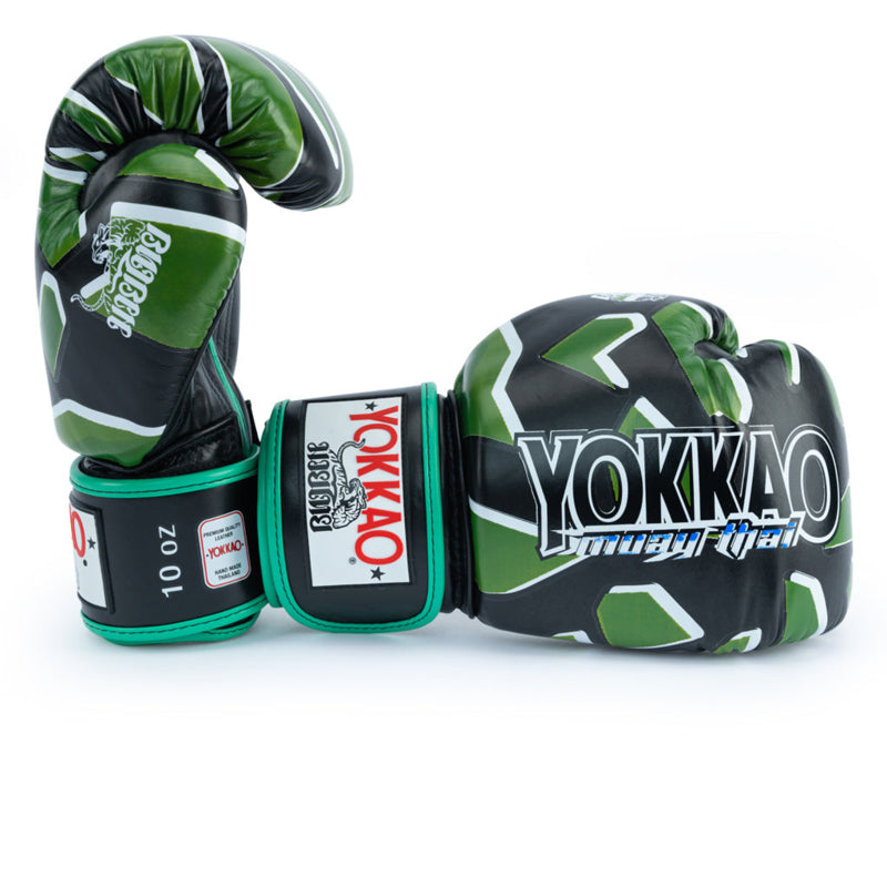 Yokkao - Limited Edition - Broken Boxhandschuhe - Echt Leder - Schwarz / Grün