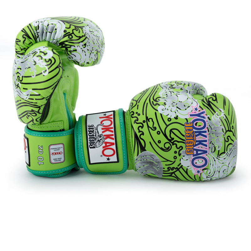 Yokkao - Limited Edition - Hawaii Boxhandschuhe - Echt Leder - Lime Zest