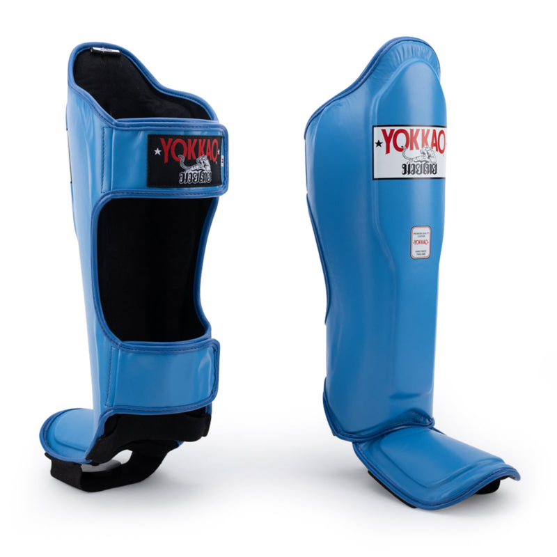 Yokkao Matrix Schienbeinschoner - Leder - Blue Nobility