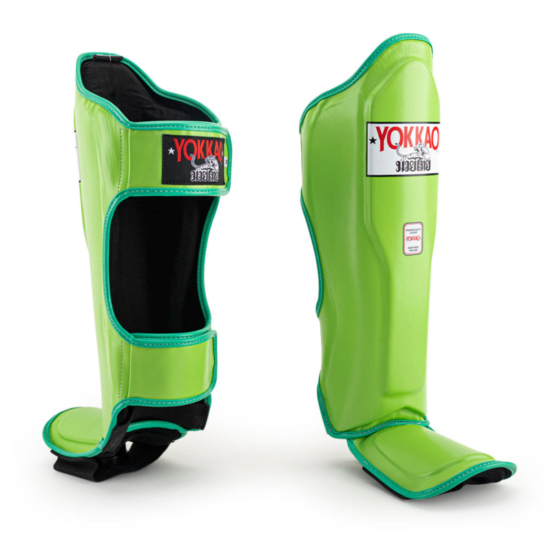 Yokkao Matrix Schienbeinschoner - Leder - Lime Zest