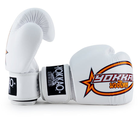 Yokkao Vertikale Boxhandschuhe - Mikrofaser Leder - Weiß